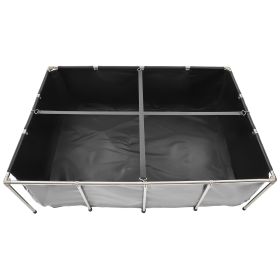 Canvas Fish Pond, 470 Gal Above Ground Fish Pond, PVC Koi Tank with Clear Viewing Panel