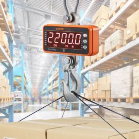 Digital Crane Scale, 2200 Lbs/1000 Kg, Industrial Heavy Duty Hanging Scale With Remote Control, Cast Aluminum Case & LED Screen, High Precision F (Option: Orange)