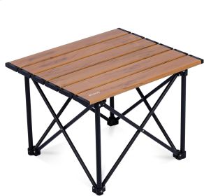 Ultralight Camping Table, Compact Aluminum Folding Beach Table with Carry Bag for Outdoor, Picnic BBQs, and Cooking (size: Nature  Small)