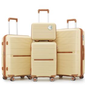 Luggage Sets 4 Piece(14/20/24/28) PP Lightweight & Durable Expandable suitcase (Color: as Pic)